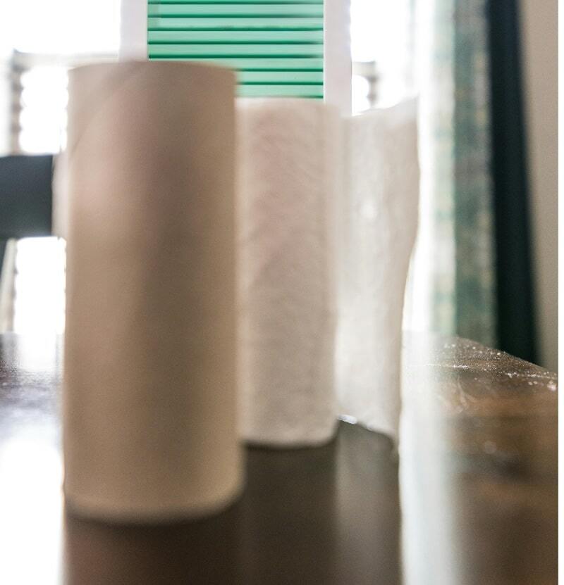 Rolls of commercial paper towels